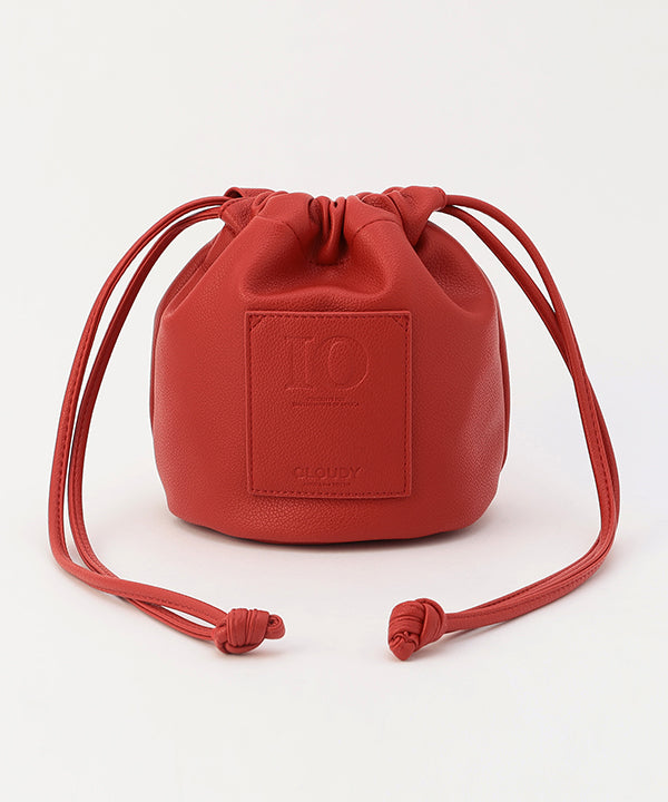 Fake Leather Drawstring Bag RED