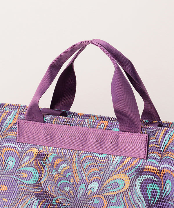 African Textile Mesh Tote Bag (Large) PURPLE