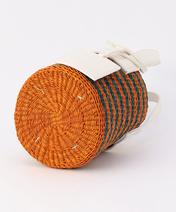 Tube Colored Basket × Fake Leather WHITE2