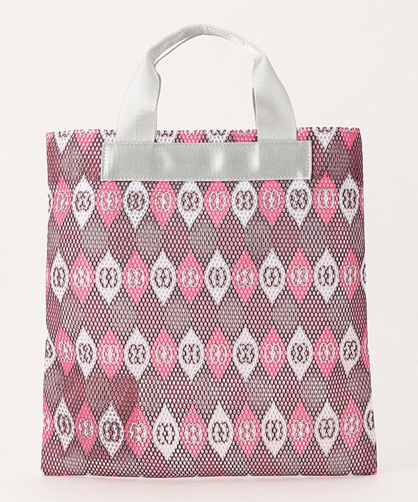 African Textile Mesh Tote Bag (Small) SILVER