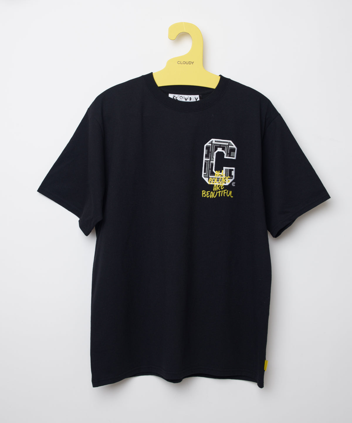 Park T-shirts Front C Print Half Sleeve BLACK