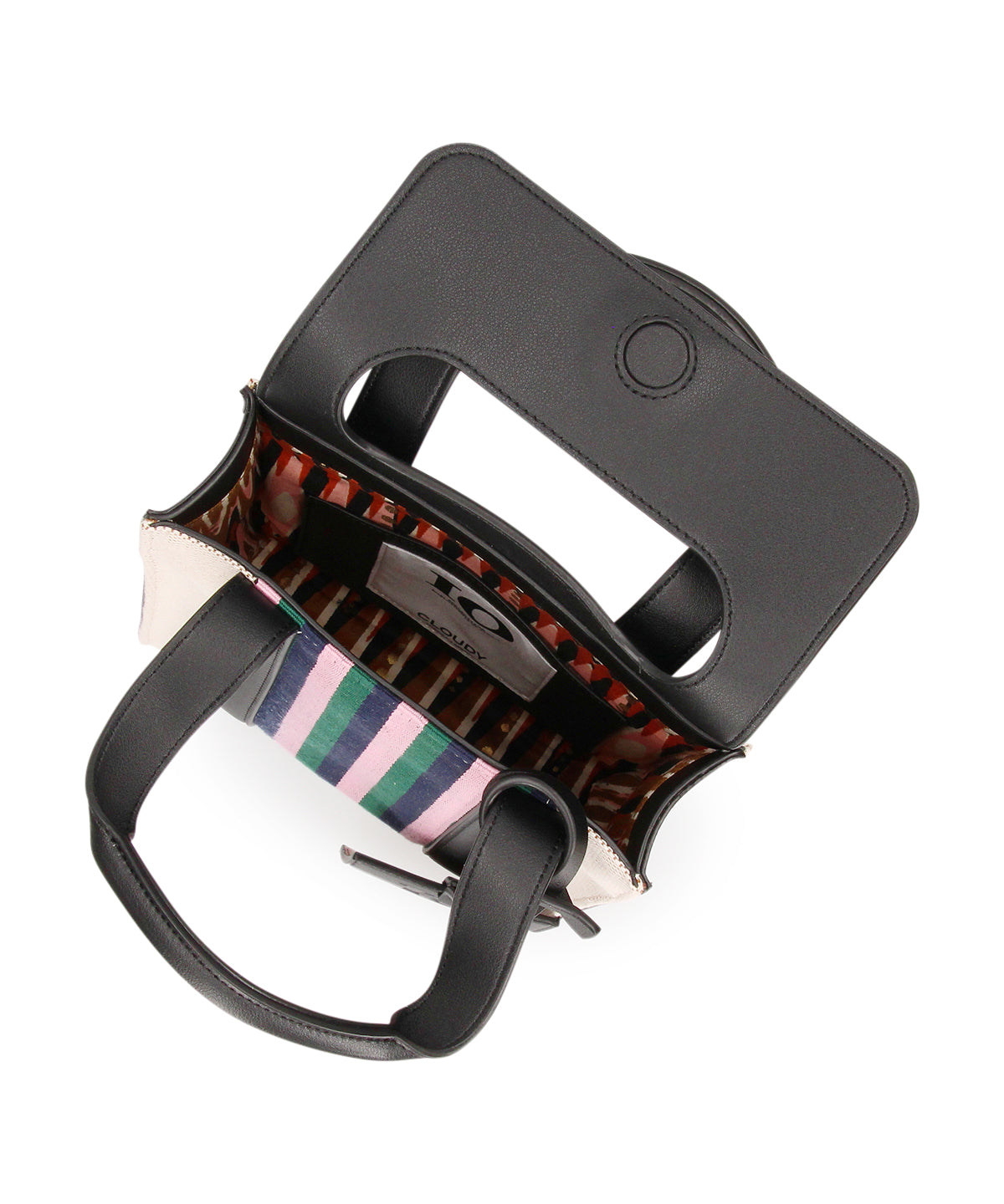 Two Tone Kente Shoulder Bag (Small )BLACK