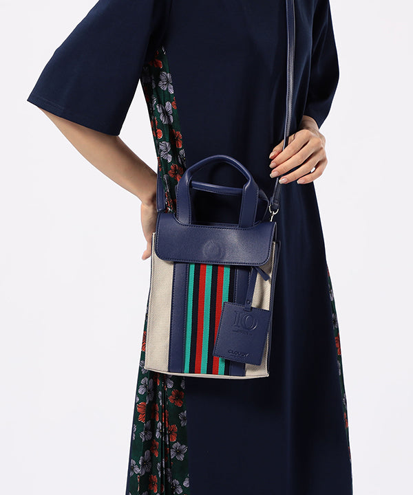 Two Tone Kente Shoulder Bag (Small )BLACK