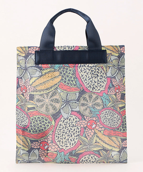 African Textile Mesh Tote Bag (Small) NAVY