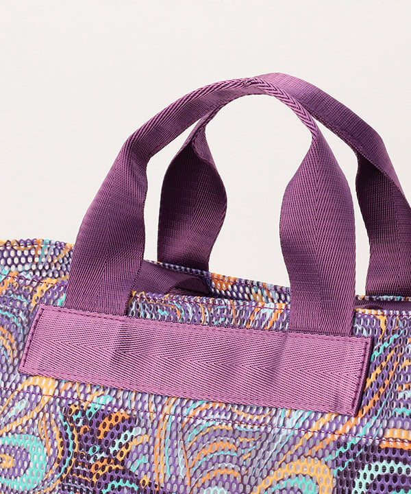 African Textile Mesh Tote Bag (Medium) PURPLE