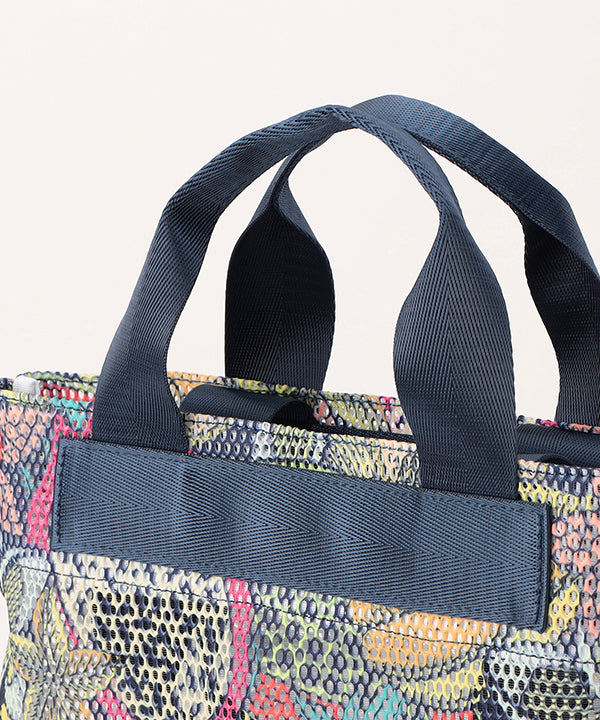 African Textile Mesh Tote Bag (Small) NAVY