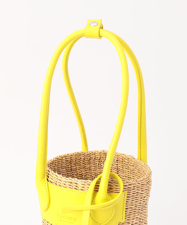 Tube Basket × Fake Leather handle YELLOW