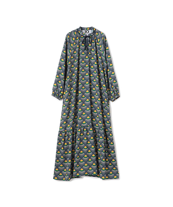 One-piece with Textile Pattern NAVY