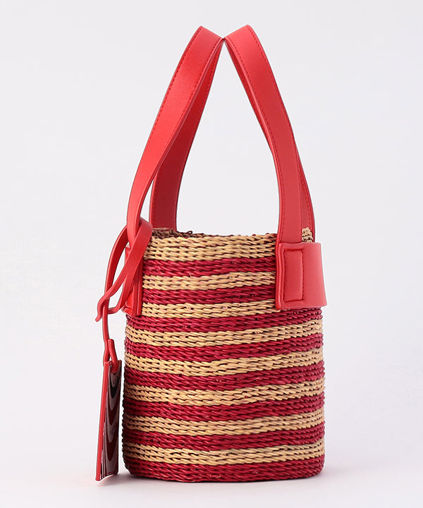 Tube Colored Basket × Fake Leather RED