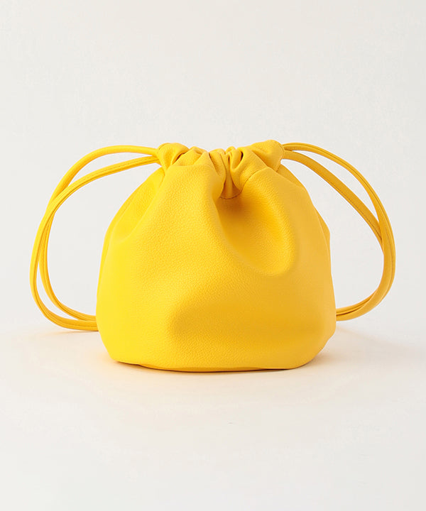 Fake Leather Drawstring Bag YELLOW | バッグ | CLOUDY公式通販サイト