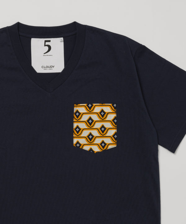 Pocket T-SHIRTS Vneck 098 NAVY