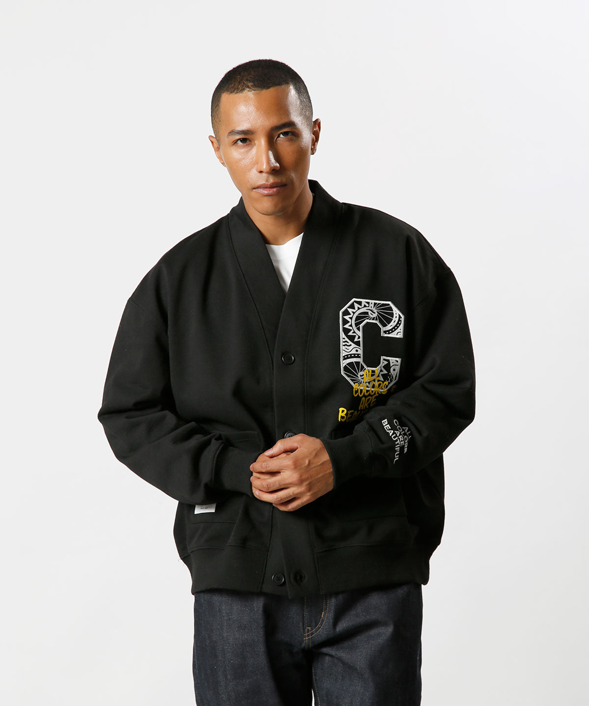 Recycled Cardigan CLOUDY CREW  BLACK [NEW]