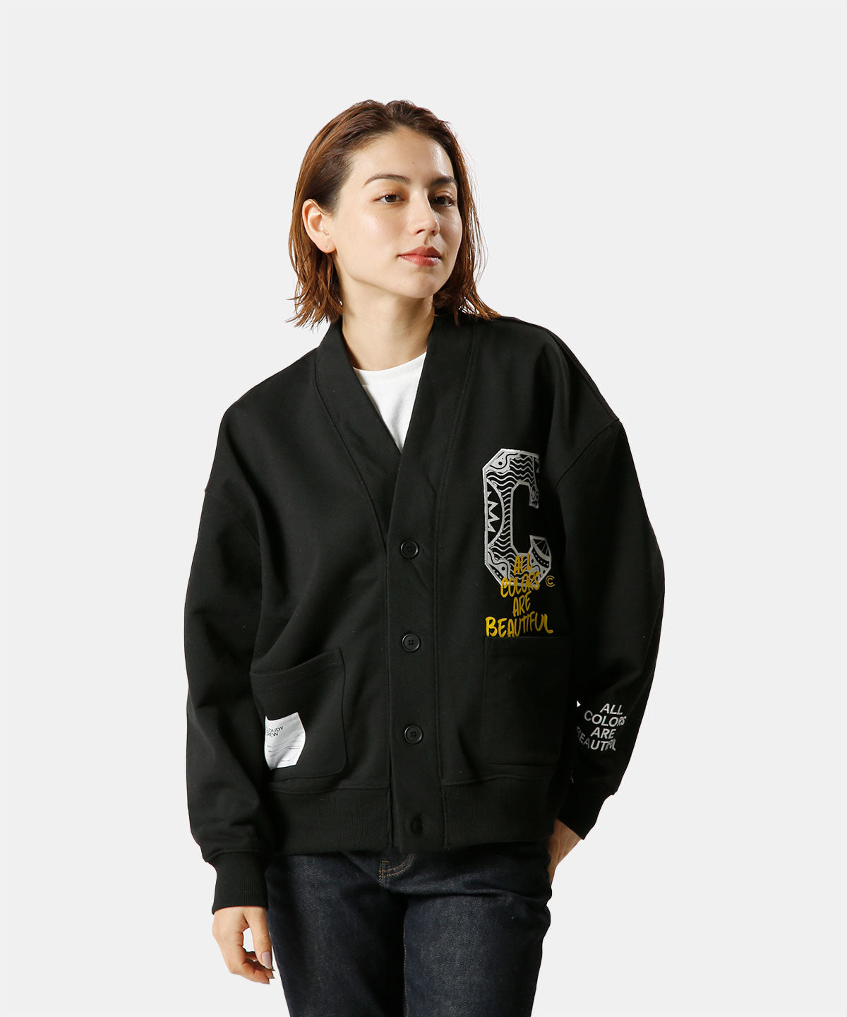 Recycled Cardigan CLOUDY CREW  BLACK [NEW]