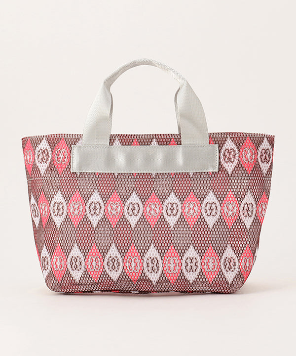 African Textile Mesh Tote Bag (Extra Small) SILVER