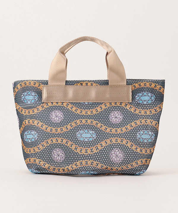 African Textile Mesh Tote Bag (Extra Small) GREIGE