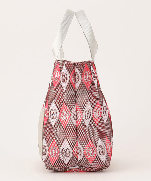 African Textile Mesh Tote Bag (Extra Small) SILVER