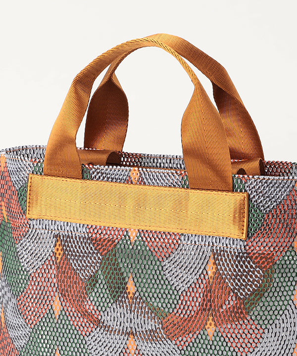 African Textile Mesh Tote Bag (Small) BROWN