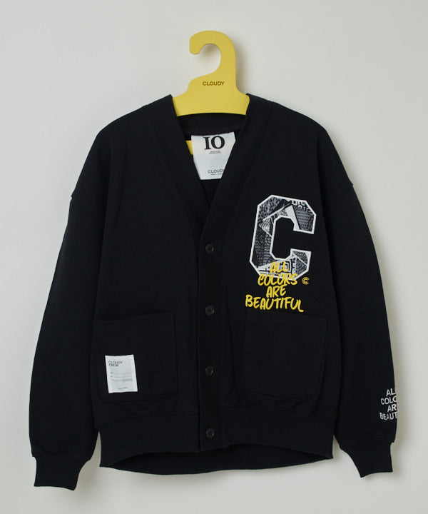 Recycled Cardigan CLOUDY CREW  BLACK