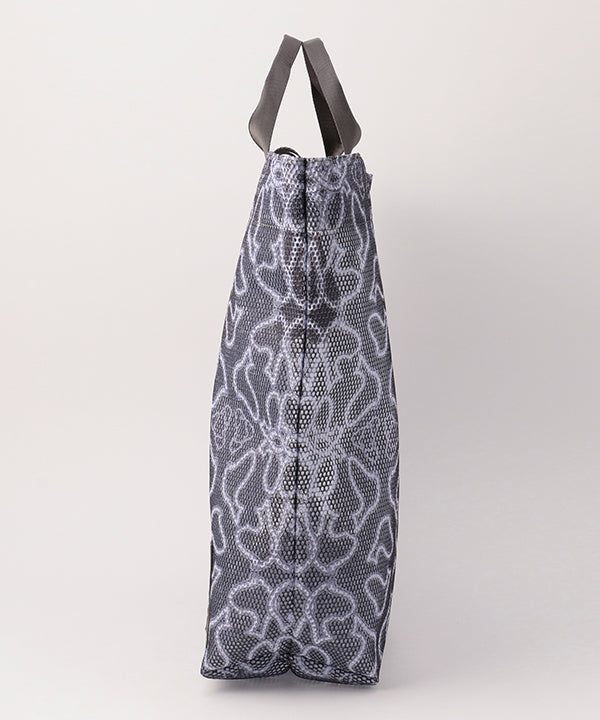 African Textile Mesh Tote Bag (Large) DARK GRAY