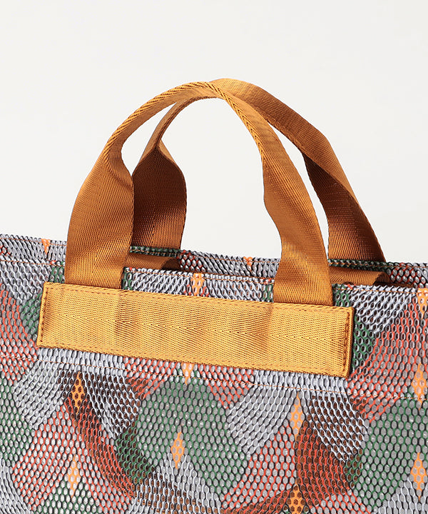 African Textile Mesh Tote Bag (Medium) BROWN