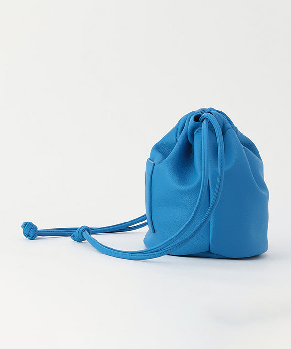 Fake Leather Drawstring Bag BLUE
