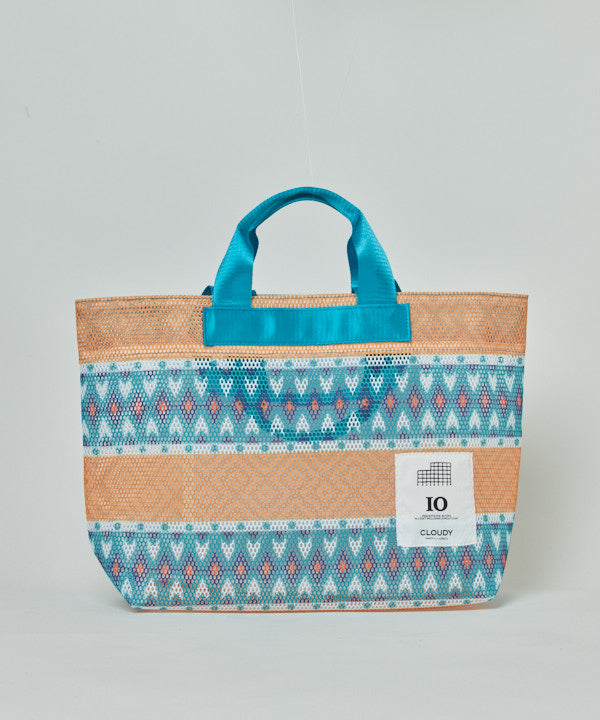 African Textile Mesh Tote Bag (Medium) BLUE