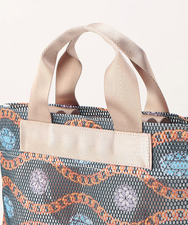 African Textile Mesh Tote Bag (Small) GREIGE