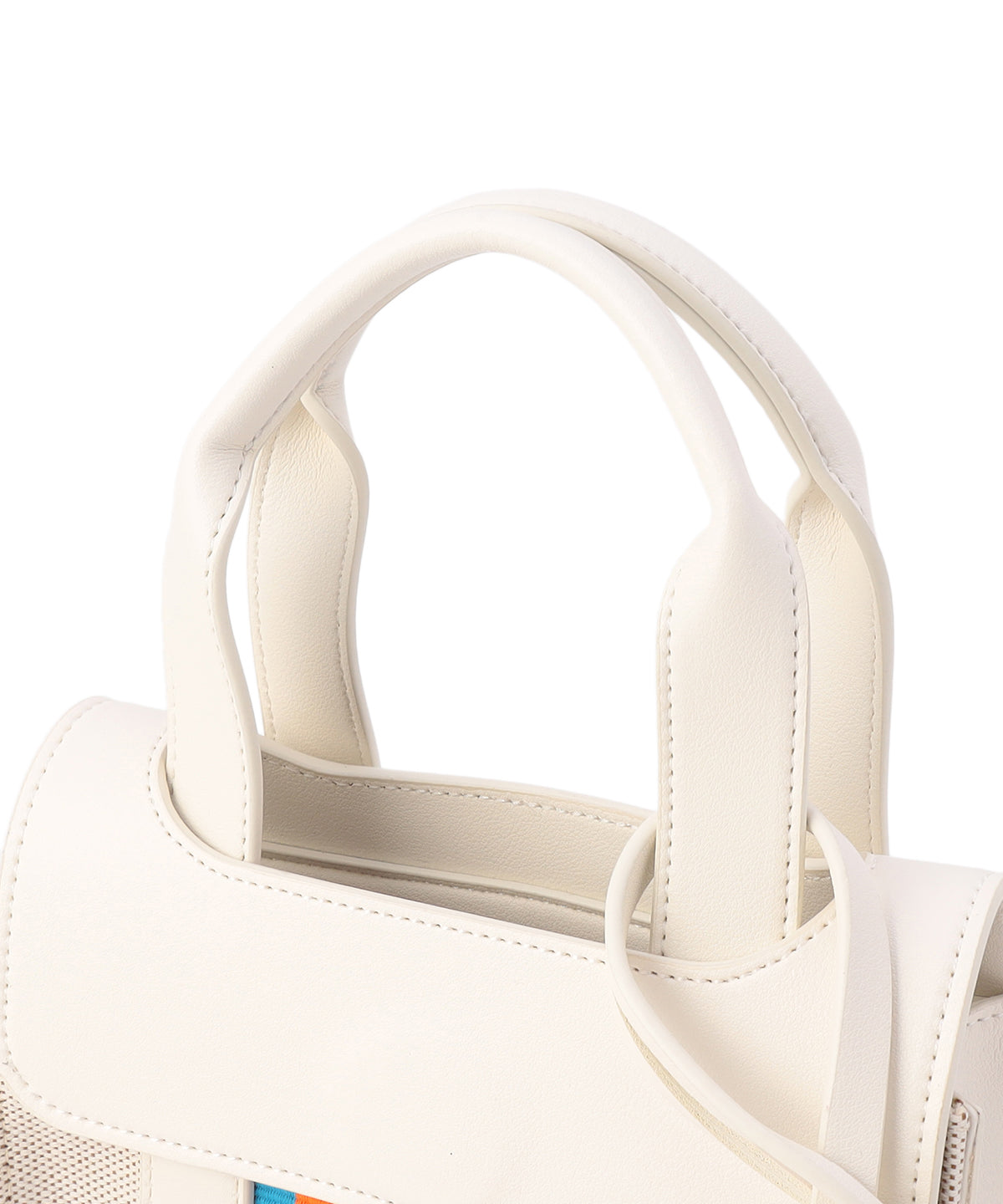 Two Tone Kente Shoulder Bag (Small )WHITE
