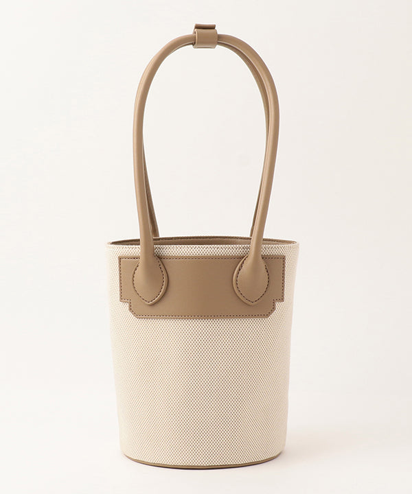 Fake Leather Handle × Canvas Tube Bag GREIGE | バッグ | CLOUDY公式 