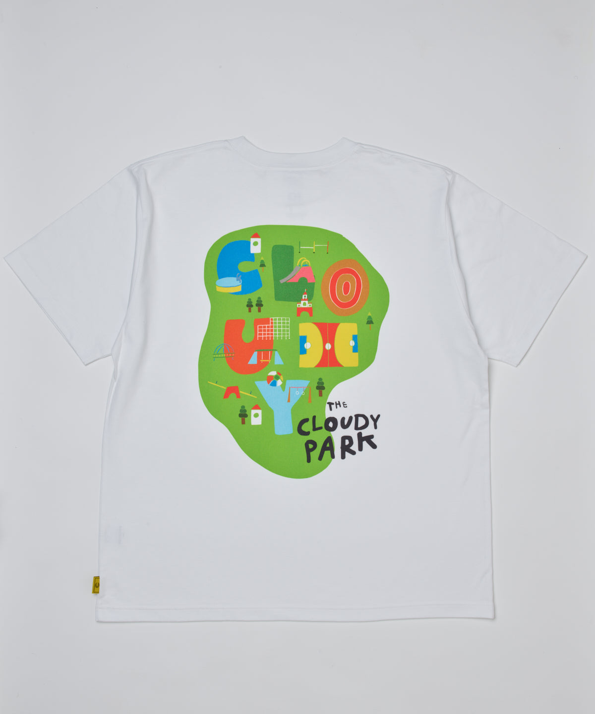 Park T-shirts CLOUDY PARK Back Print（GREEN）WHITE