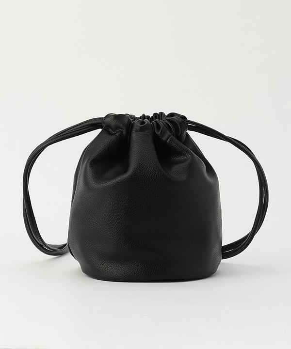 Fake Leather Drawstring Bag BLACK | Bag | CLOUDY official mail