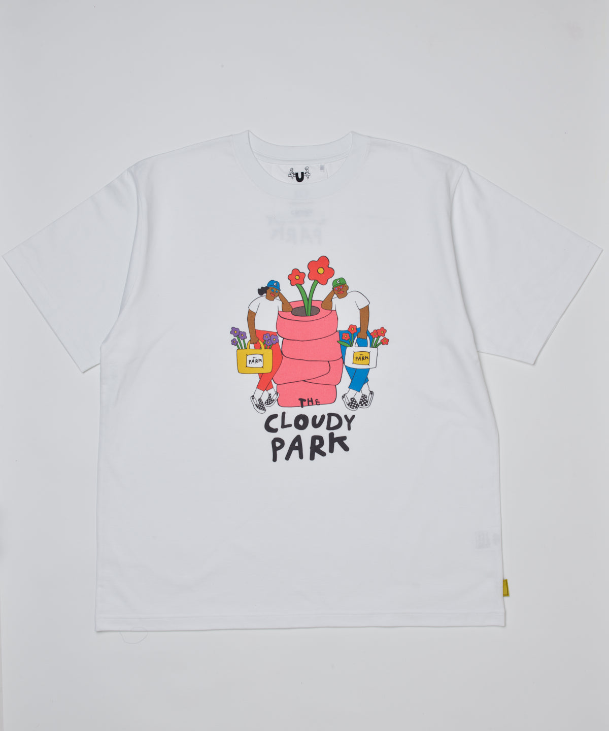 Park T-shirts CLOUDY PARK Front（Tire Flower）WHITE