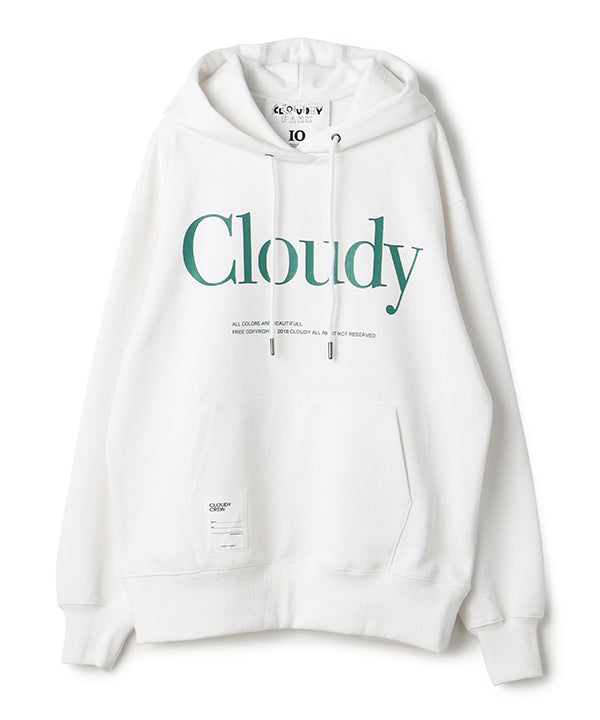 Recycled Sweat Parka CLOUDY LOGO WHITE