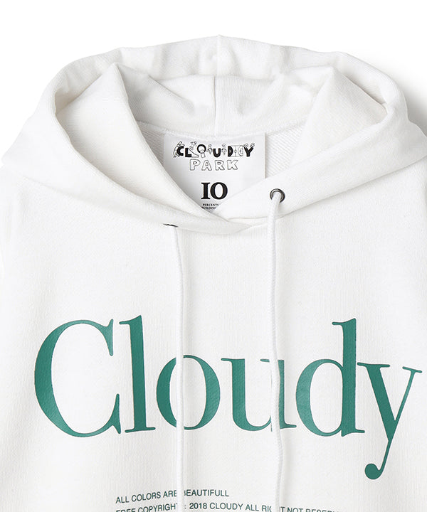 Recycled Sweat Parka CLOUDY LOGO WHITE