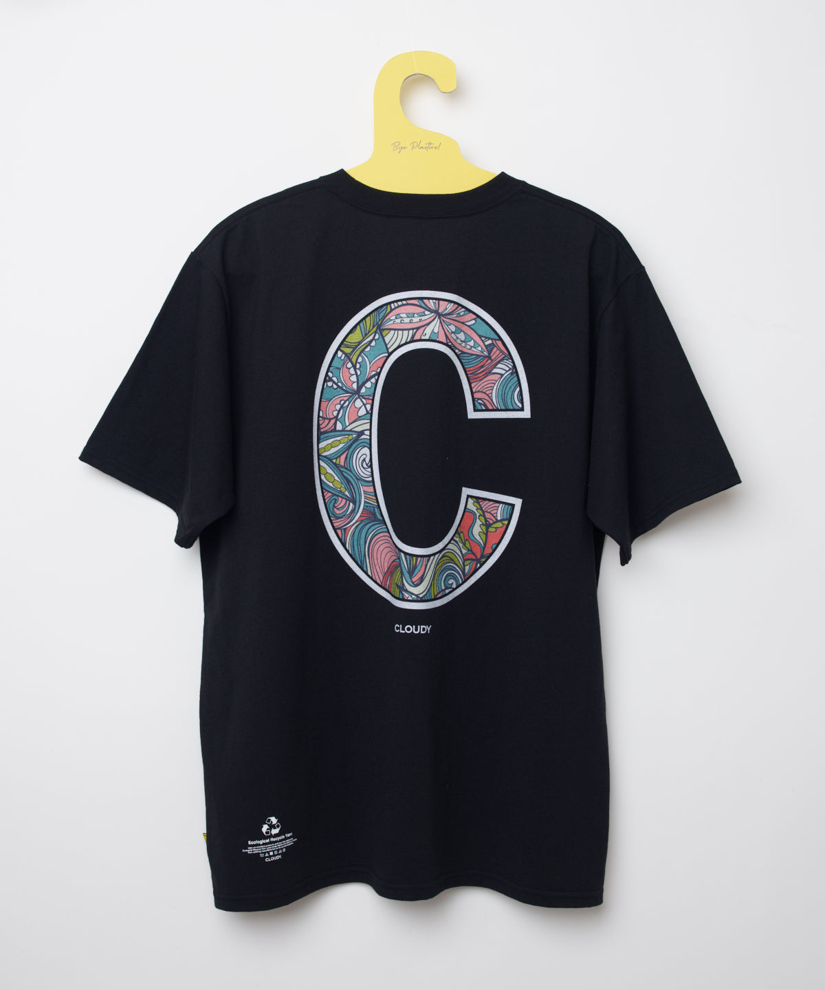 Park T-shirts Back C Print Half Sleeve  BLACK