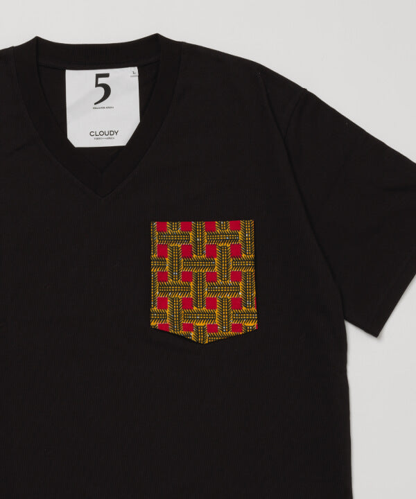 Pocket T-SHIRTS Vneck 307 BLACK