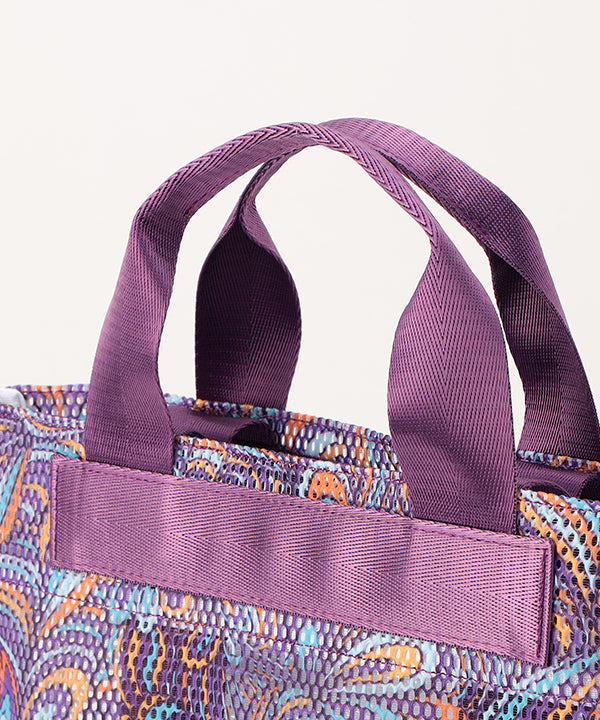 African Textile Mesh Tote Bag (Small) PURPLE