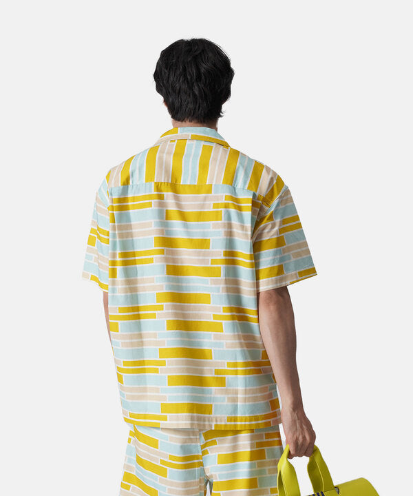 African Fabric Shirt SAX