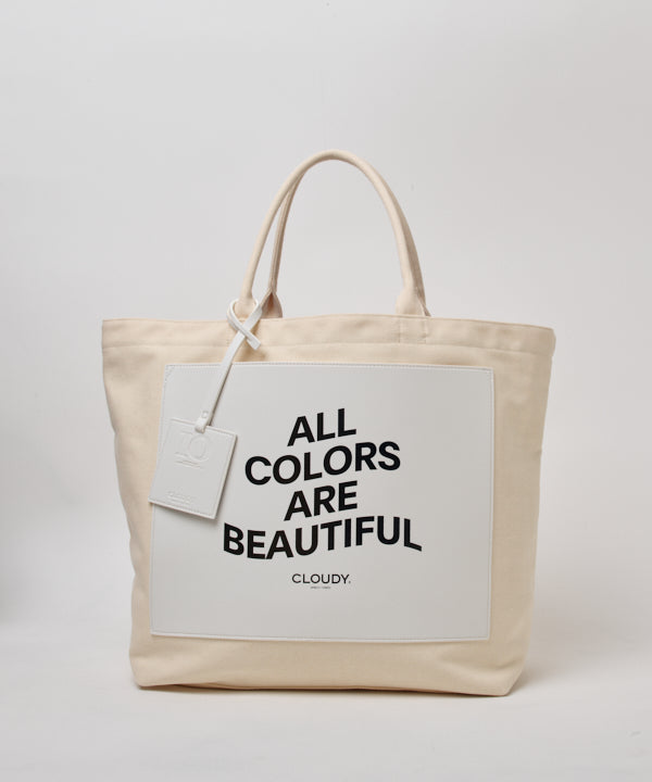 Recycled Canvas Tote Bag WHITE (Large)＊アフリカンファブリックが変更になります。