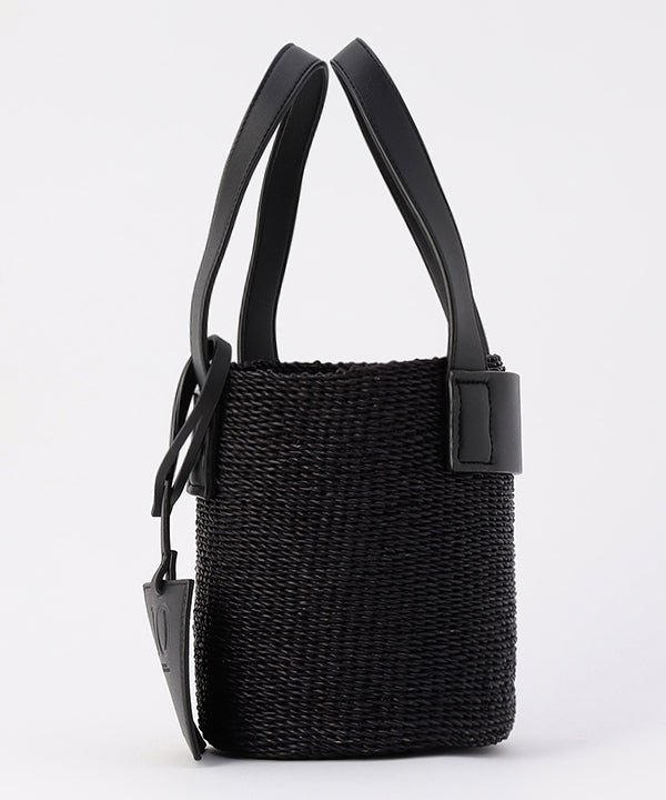 Tube Colored Basket × Fake Leather BLACK1