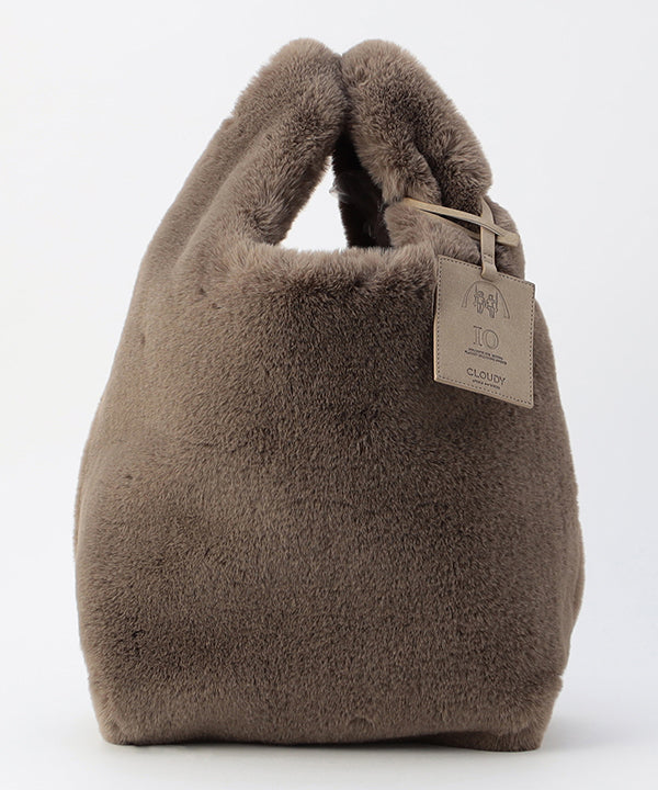 Eco Fur × African Fabric Convenience Bag  (Medium) GREIGE 02