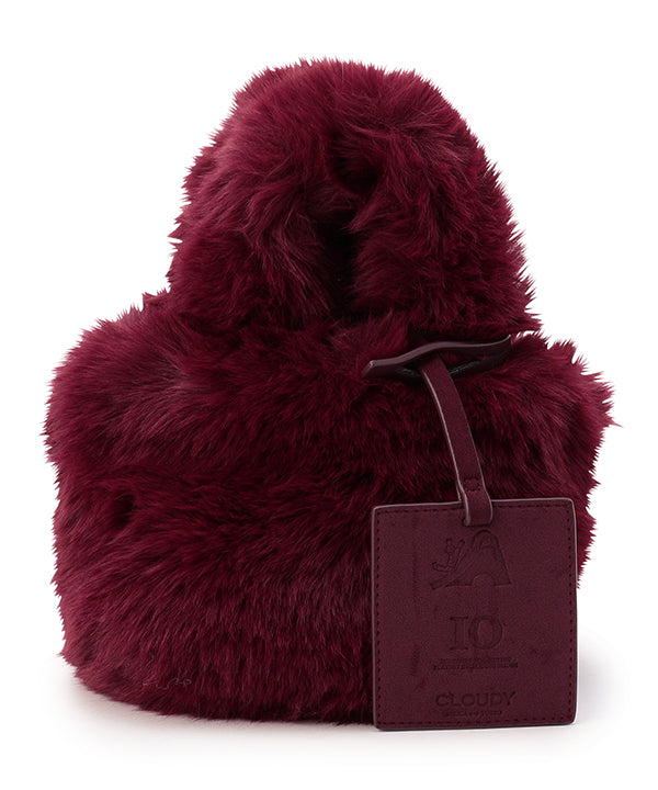 Eco Fur Tote Bag (Small) BURGUNDY