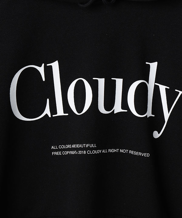 Recycled Sweat Parka CLOUDY LOGO BLACK
