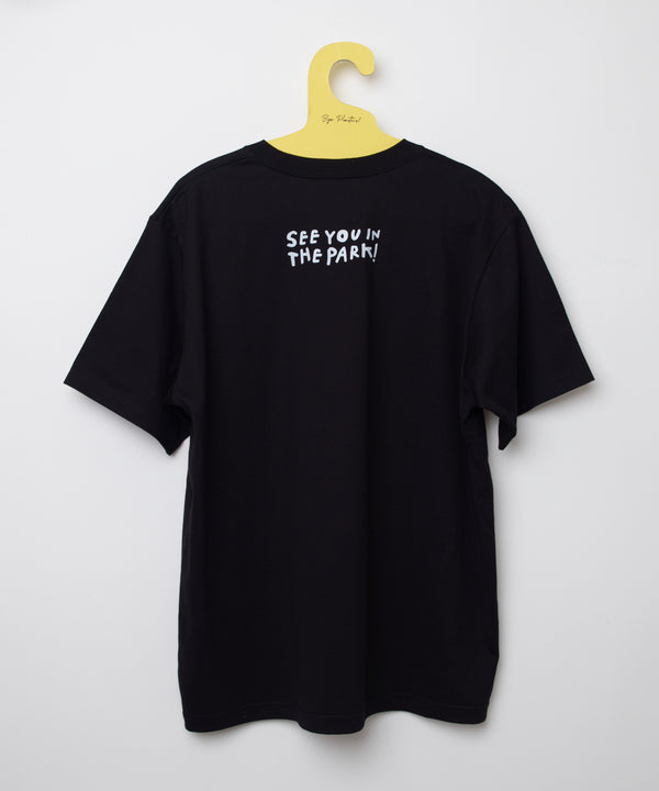 Park T-shirts SEE YOU IN THE PARK Message Half Sleeve BLACK