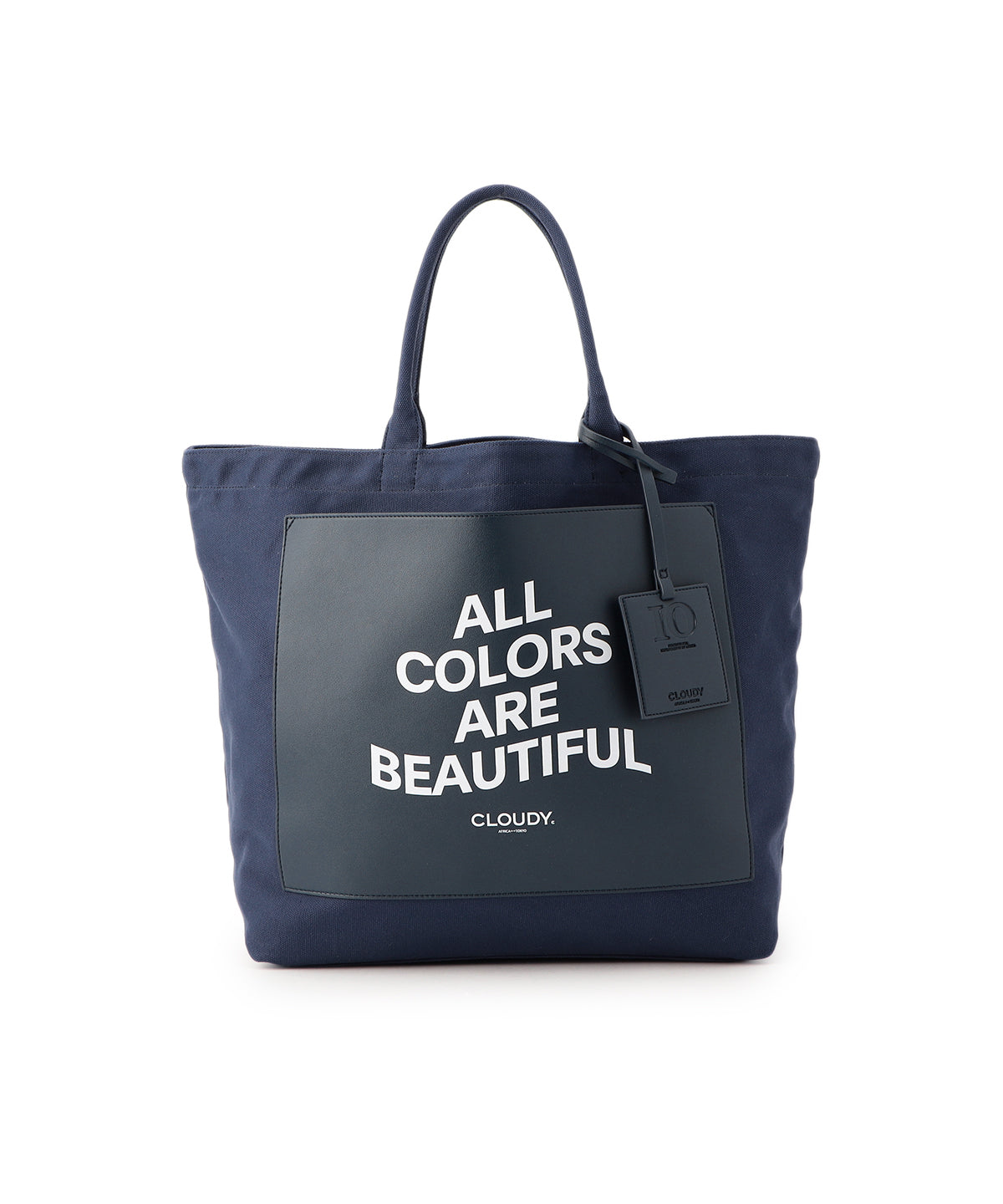 Colored Canvas Tote (Large) NAVY