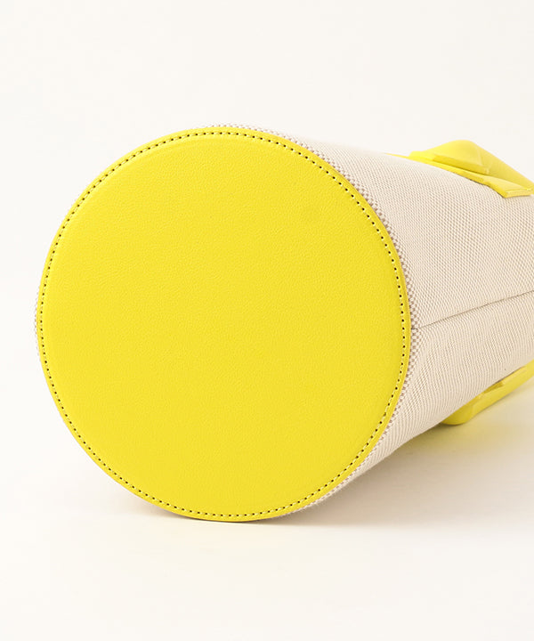 Fake Leather Handle × Canvas Tube Bag YELLOW | バッグ | CLOUDY公式 