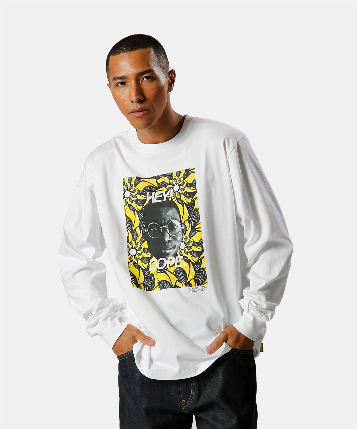 Lunch Long T-shirts HEY DOPE　WHITE