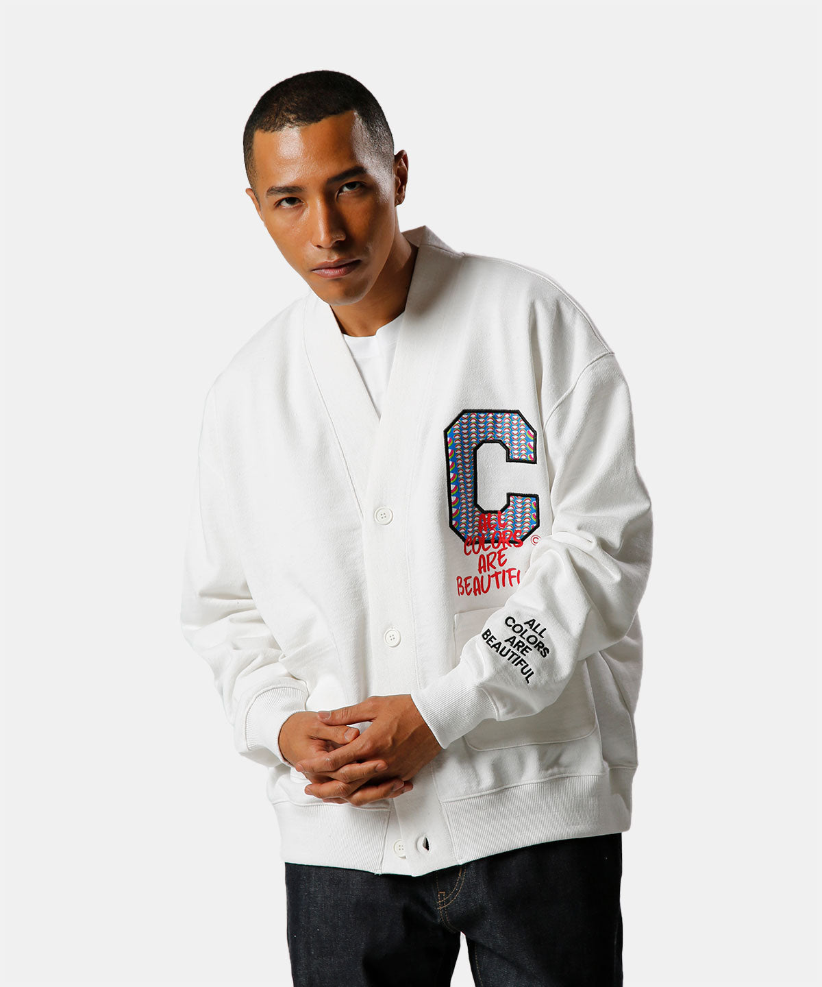 Recycled Cardigan CLOUDY CREW  WHITE [NEW]